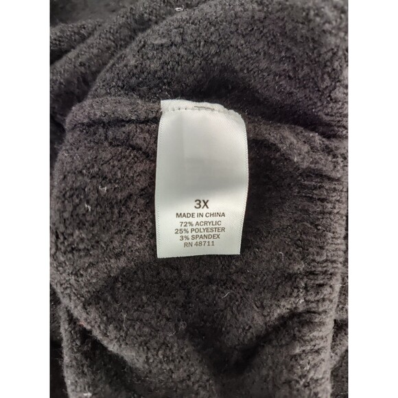 Women's Ophelia Roe Crew Neck Ruffle Sweater Black - Picture 5 of 7